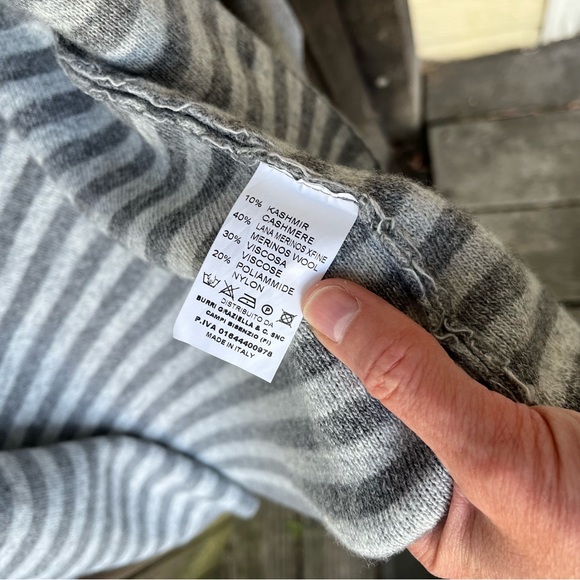 Nathalie Seaver Gray Cashmere Blend Button Down Sweater Blazer Cardigan Sz S(1) - Picture 5 of 13